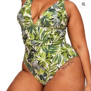 Adore Me Green Leaf Print Swimwear